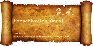 Herschkovics Antal névjegykártya